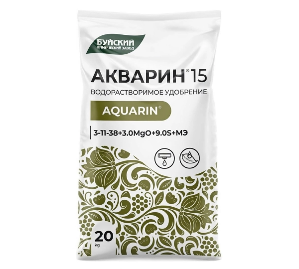 Акварин 15 NPK  - Водорастворимое удобрение для финишных подкормок и налива - Фото №1